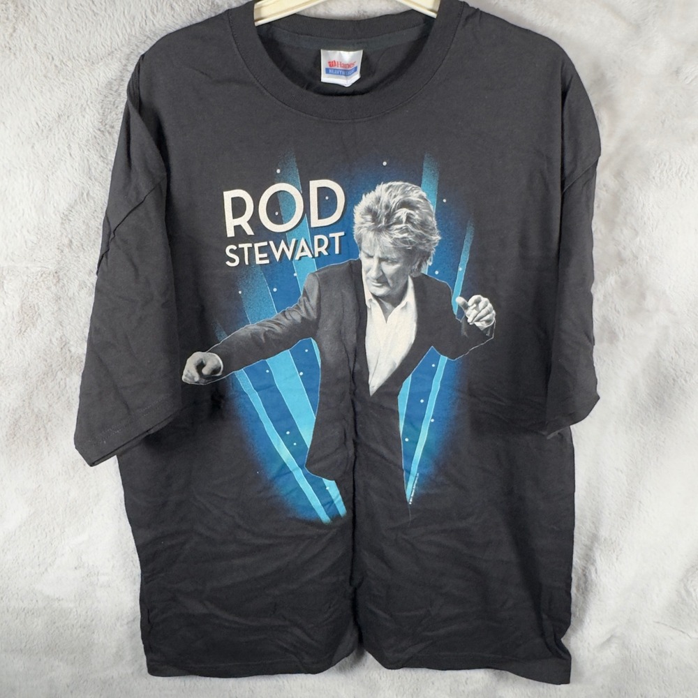 Rod Stewart Heart & Soul Tour 2011 Concert T-Shirt Black Hanes XL Mens‎ Graphic